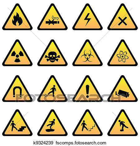 450x470 Clip Art Of Warning And Danger Signs K9324239