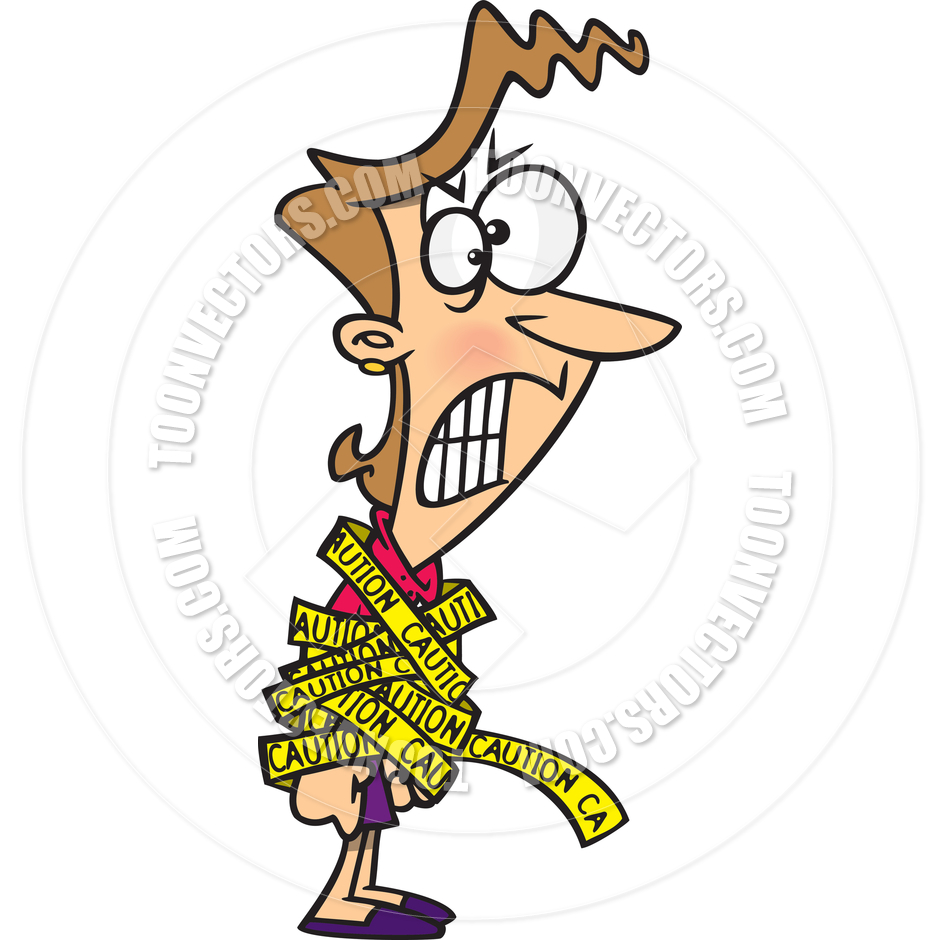 940x940 Cartoon Woman Wrapped In Caution Tape By Ron Leishman Toon