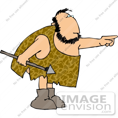 450x450 Caveman Holding A Spear And Pointing Clipart