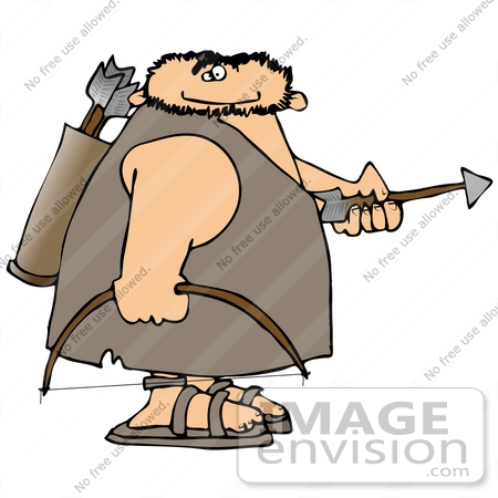 450x450 Caveman With A Bow And Arrows Clipart