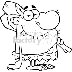 300x300 Royalty Free 6805 Royalty Free Clip Art Black And White Caveman