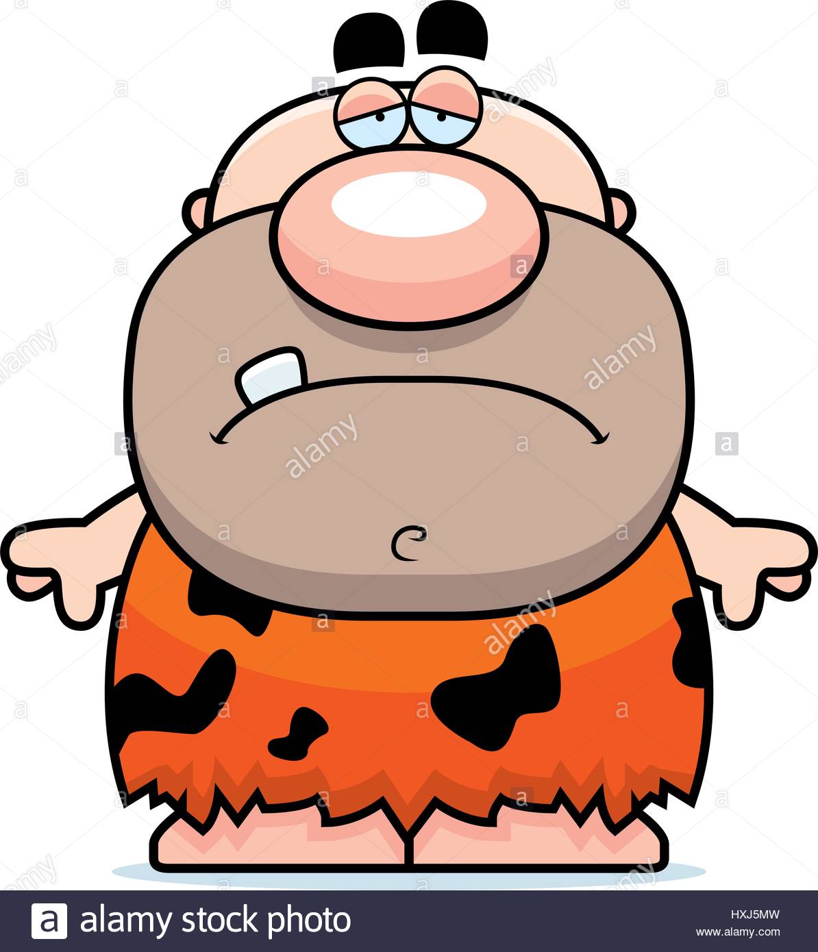 1194x1390 A Cartoon Illustration Of A Caveman Looking Sad Stock Vector Art