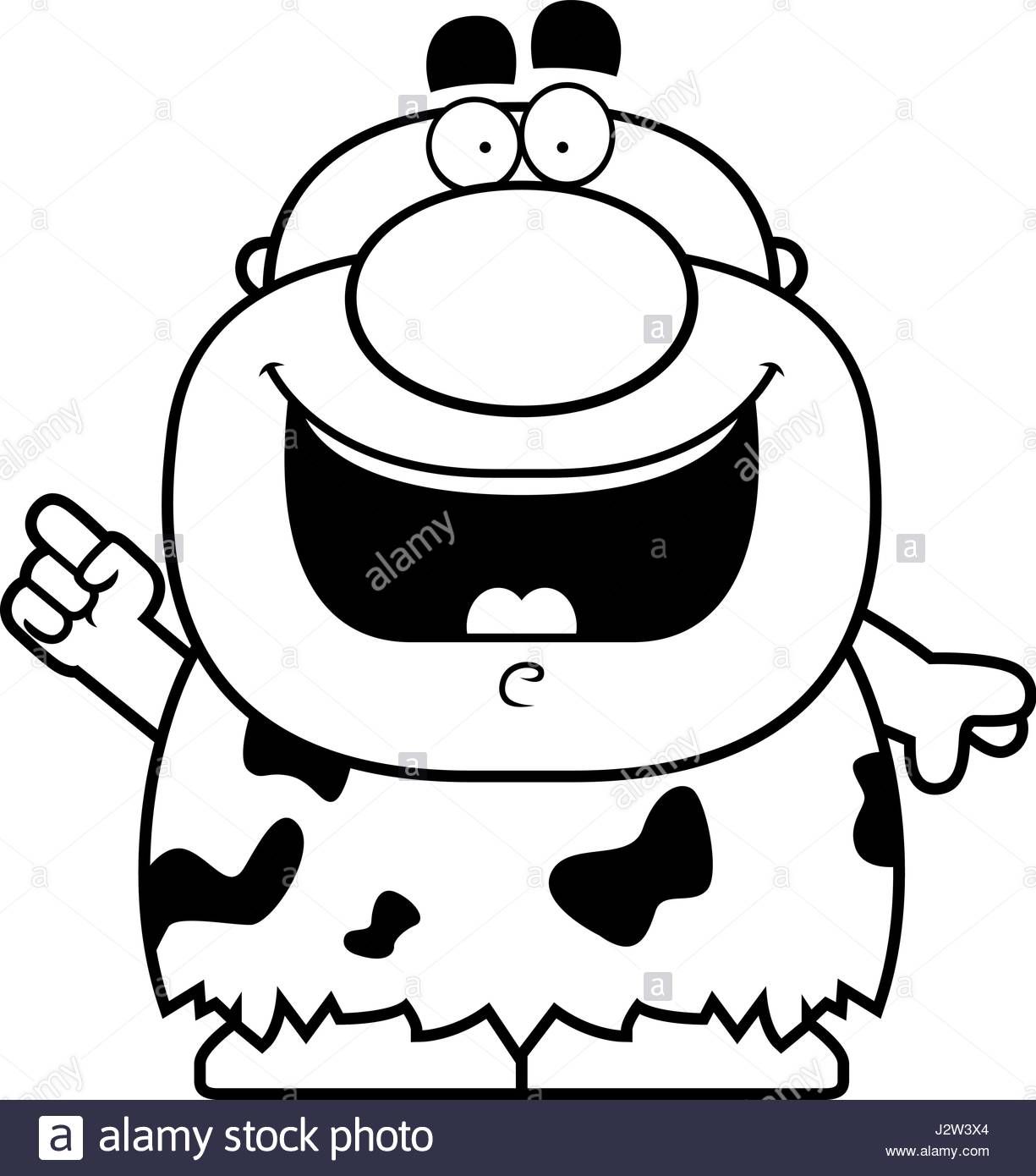 1225x1390 A Cartoon Illustration Of A Caveman With An Idea Stock Vector Art