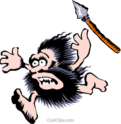 468x480 Cartoon Cavemen Royalty Free Vector Clip Art Illustration