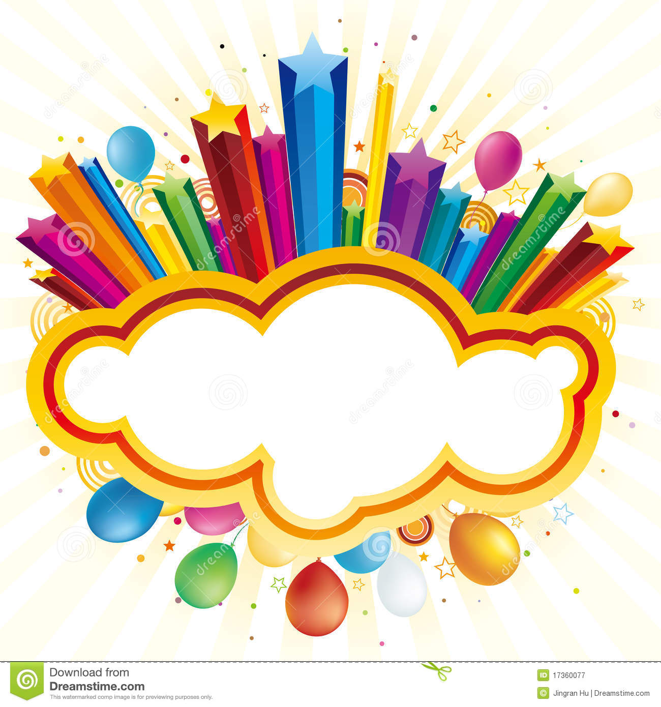 1300x1390 Holiday Celebration With Star And Balloon Royalty Free Stock