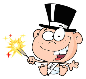 300x273 New Years Cartoon Clipart Image