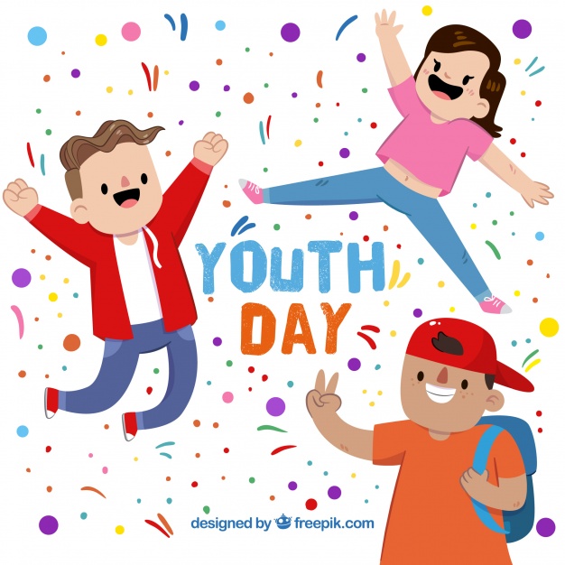 626x626 Background Of Funny Young People Celebrating The Youth Day Vector