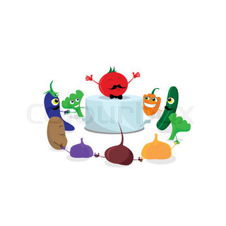 320x320 Vegetables Cartoon Characters Party Celebration Flat Vector