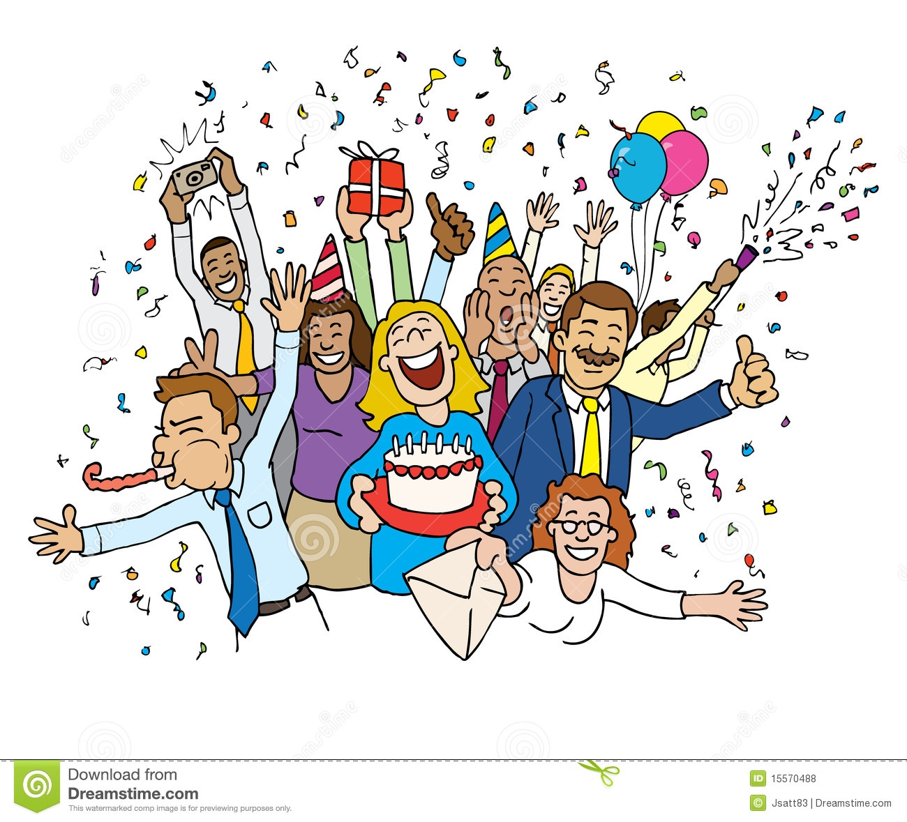1300x1179 Office Birthday Celebration Clipart