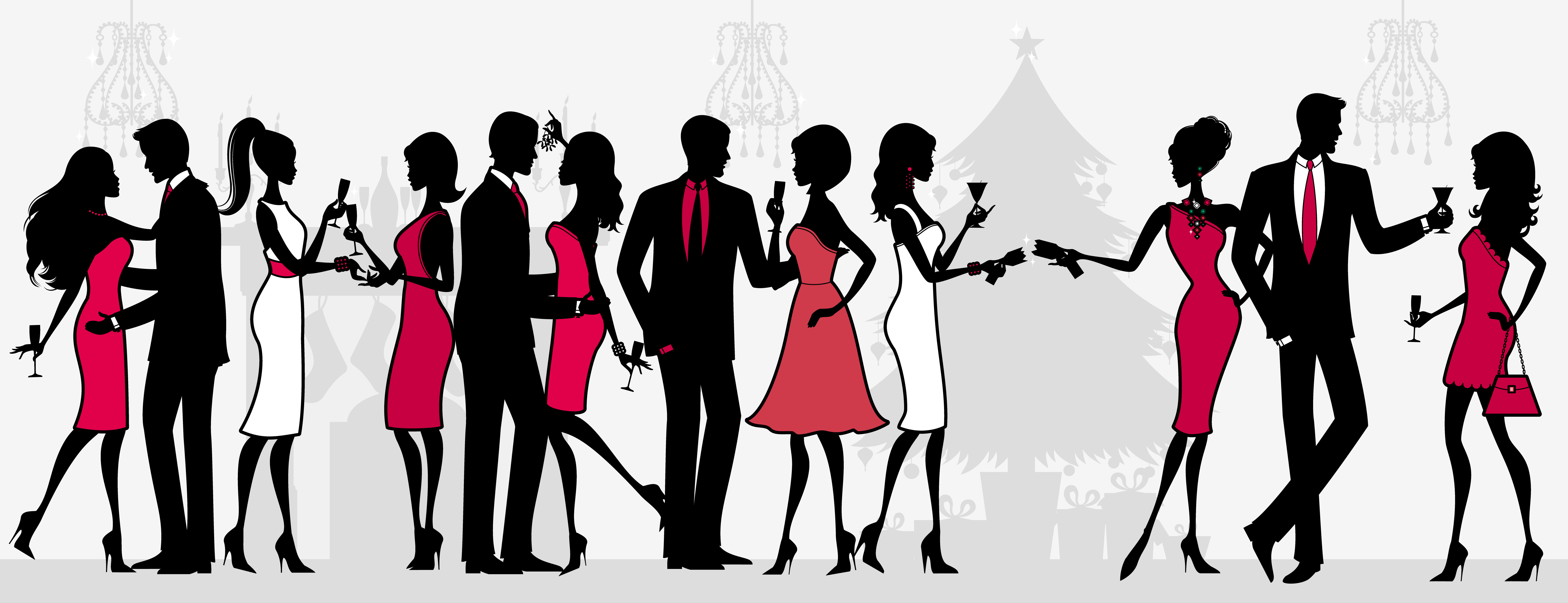 7456x2868 Work Celebration Clipart