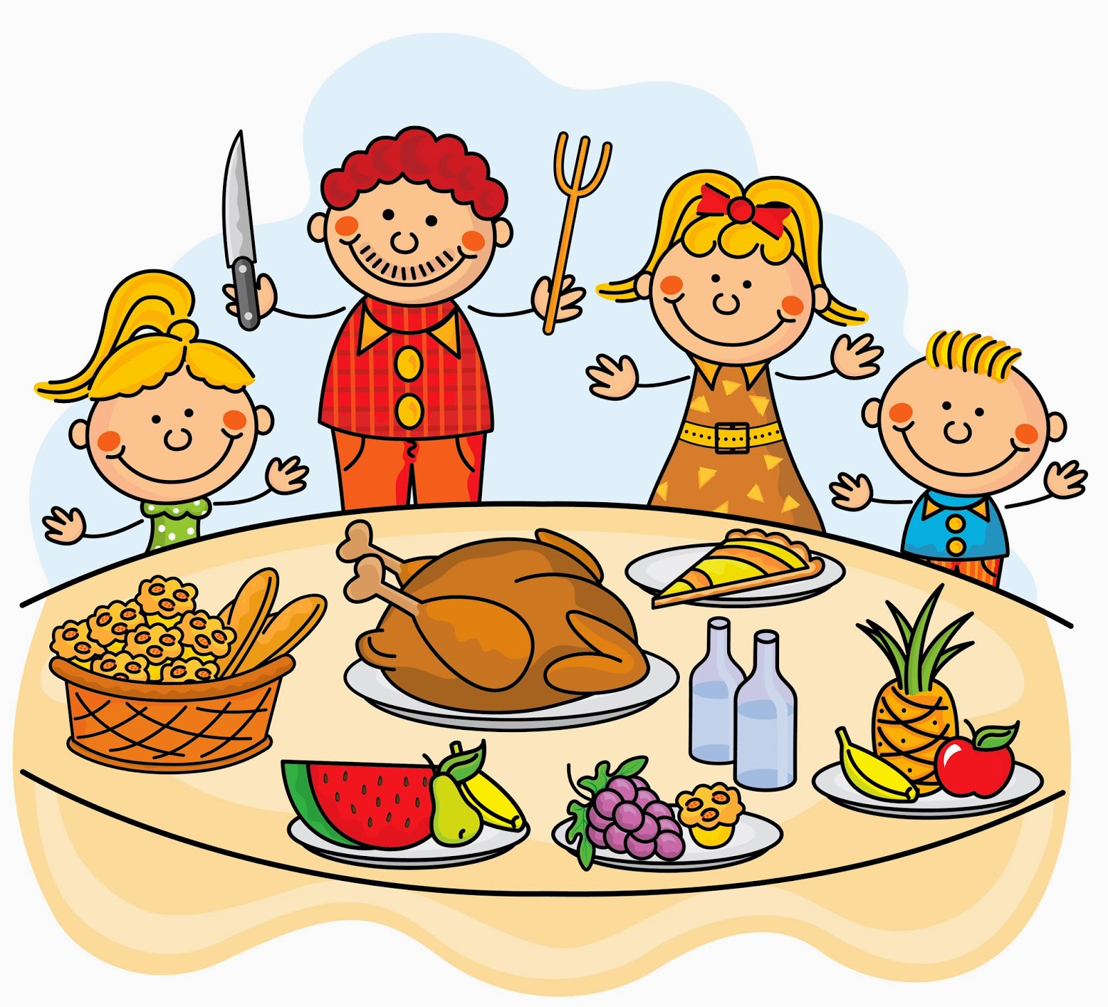 1600x1454 Thanksgiving Dinner Family Clipart