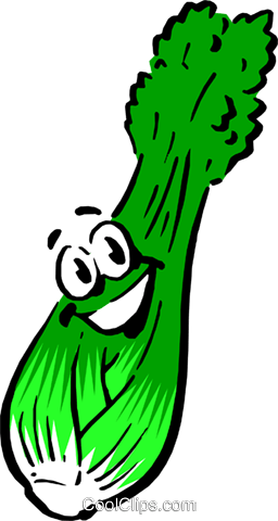 256x480 Cartoon Celery Royalty Free Vector Clip Art Illustration Food0324
