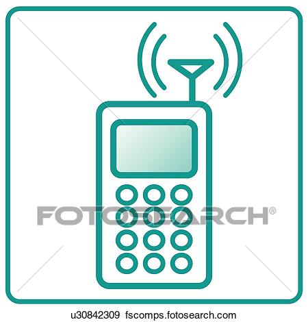 450x470 Clip Art Of Antenna, Icons, Cell Phone, Mobile Phone, Electronics