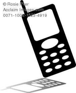 246x300 Clipart Illustration Of A Silhouette Of A Cellular Phone
