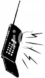 172x300 And White Ringing Cell Phone Clip Art Image