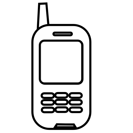 555x555 Cell Phone Clipart Black And White 101 Clip Art