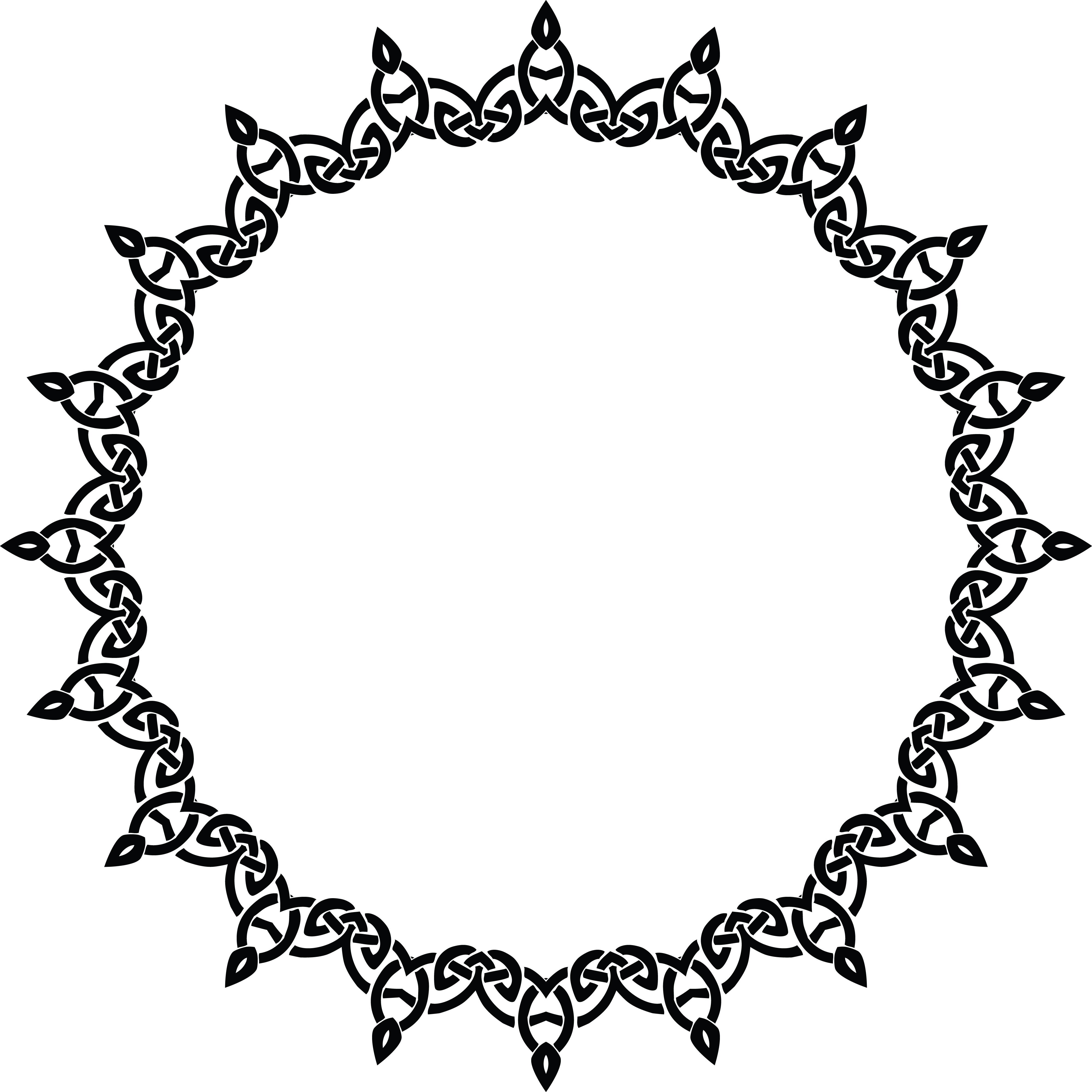 4000x4000 Clipart Of A Celtic Round Frame Border Design Element In Black