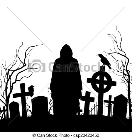 450x470 Cemetery Clipart Silhouette