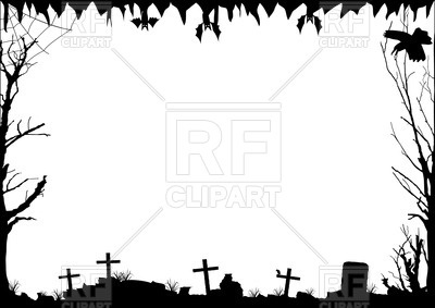 400x283 Halloween Border With Graves Royalty Free Vector Clip Art Image