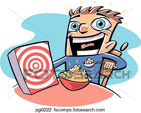 450x361 Clip Art Of Boy Eating Cereal Pgi0222