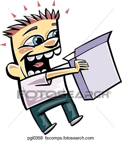 406x470 Stock Illustration Of A Boy Receiving A Cereal Box As A Reward