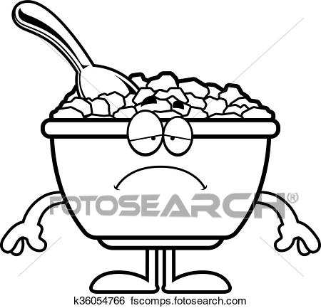 450x433 Clip Art Of Sad Cartoon Cereal K36054766