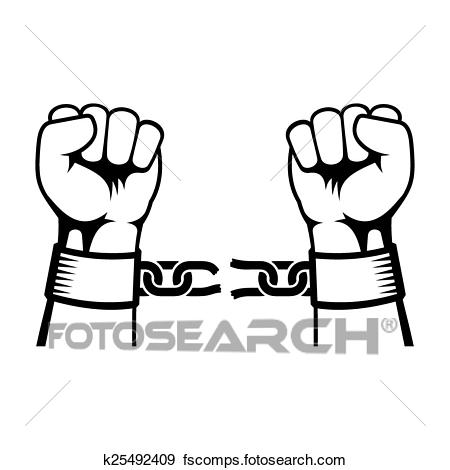 450x470 Clip Art Of Hands Breaking Steel Chain K25492409