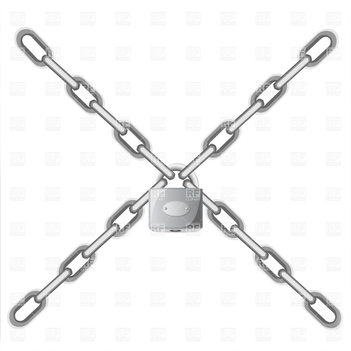1200x1200 Crossed Chains And Padlock Royalty Free Vector Clip Art Image