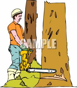 263x300 Picture A Man With A Chainsaw Cutting Down Trees