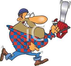 300x282 Lumberjack With A Chainsaw Clipart Picture