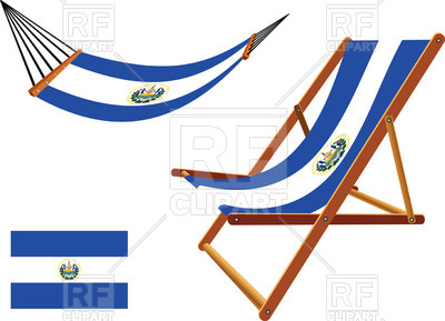 400x289 El Salvador Flag Hammock And Deck Chair Royalty Free Vector Clip