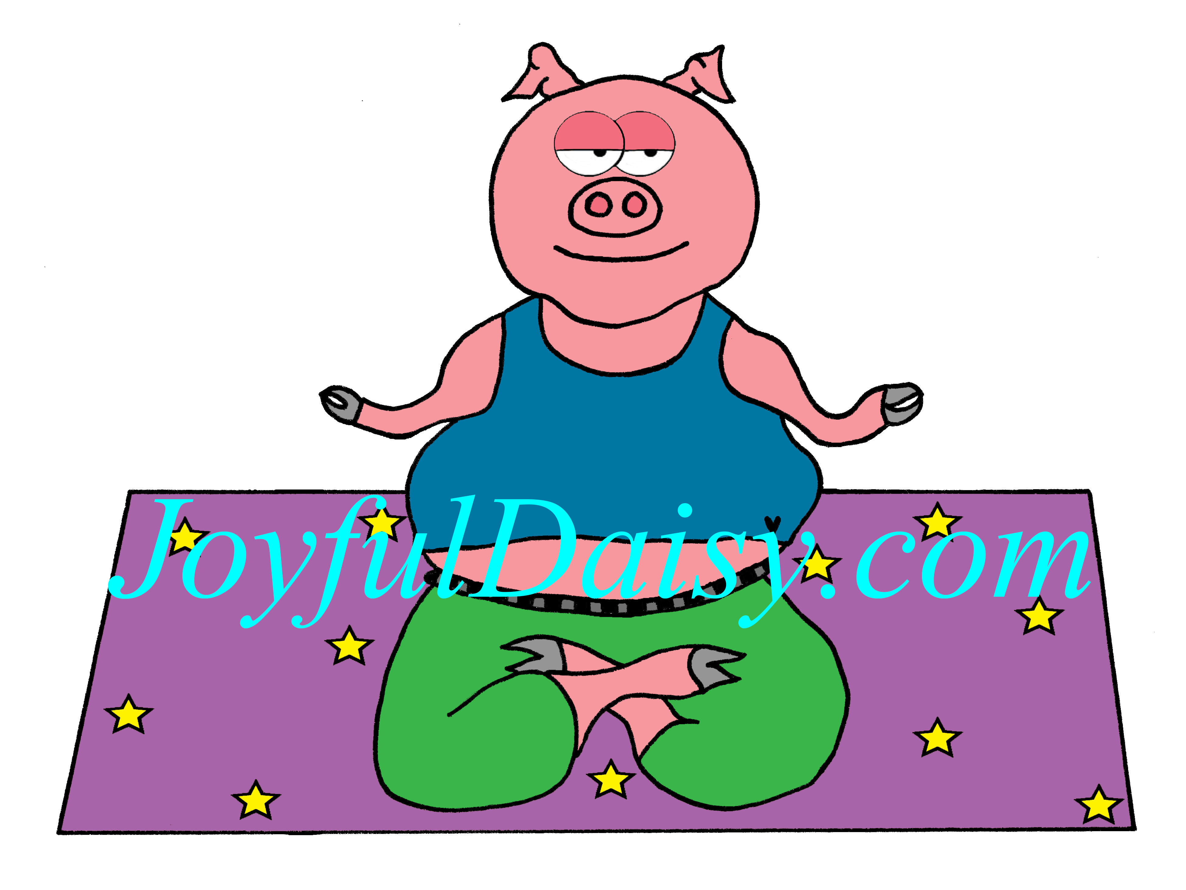 3894x2922 Meditating Yoga Pig Digital Stamp Amp Clip Art