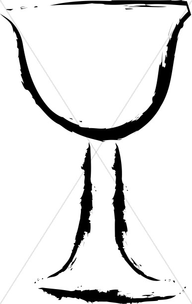387x612 Ink Drawn Communion Chalice Communion Clipart