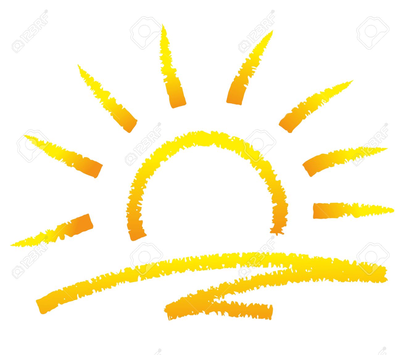1300x1153 Illustration Of A Sun Drawn With Chalk Royalty Free Cliparts