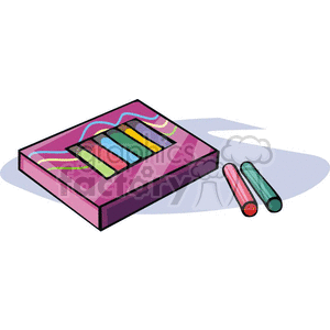300x300 Royalty Free Cartoon Box Of Sidewalk Chalk 382570 Vector Clip Art