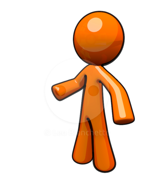 492x590 Clip Art Illustration Of 3d Orange Man Standing Up Stock Image