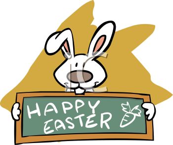 350x295 Royalty Free Clip Art Image White Rabbit Holding A Chalkboard