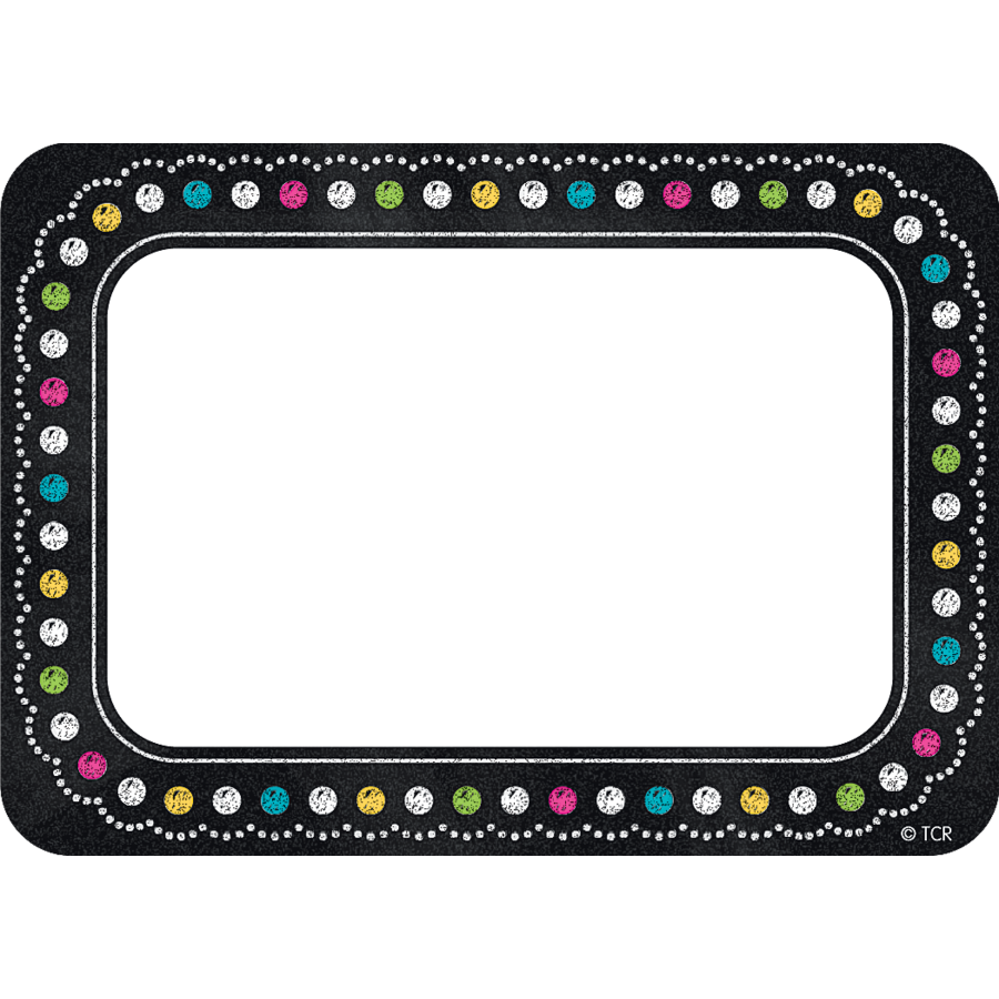 900x900 Chalkboard Brights Name Tagslabels