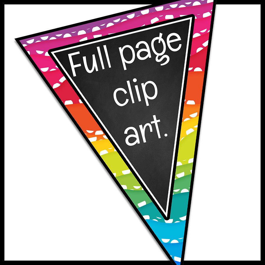 900x900 Bunting Clip Art Single Point Pennants, Classroom Bunting