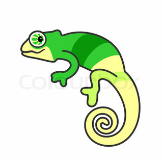 320x320 Cartoon Chameleon Vector Clip Art Illustration With Simple 2