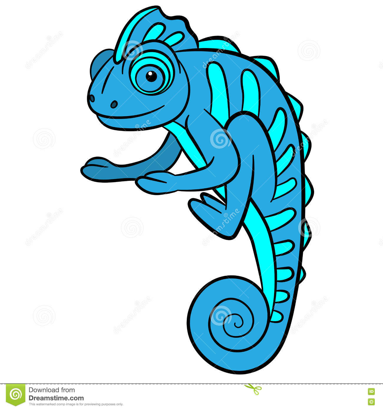 1300x1390 Chameleon Clipart Blue