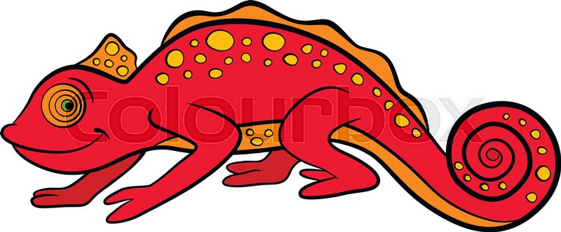 800x332 Chameleon Clipart Red