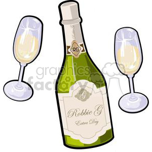 300x300 Royalty Free Champagne Bottle With Glasses For New Years 381033