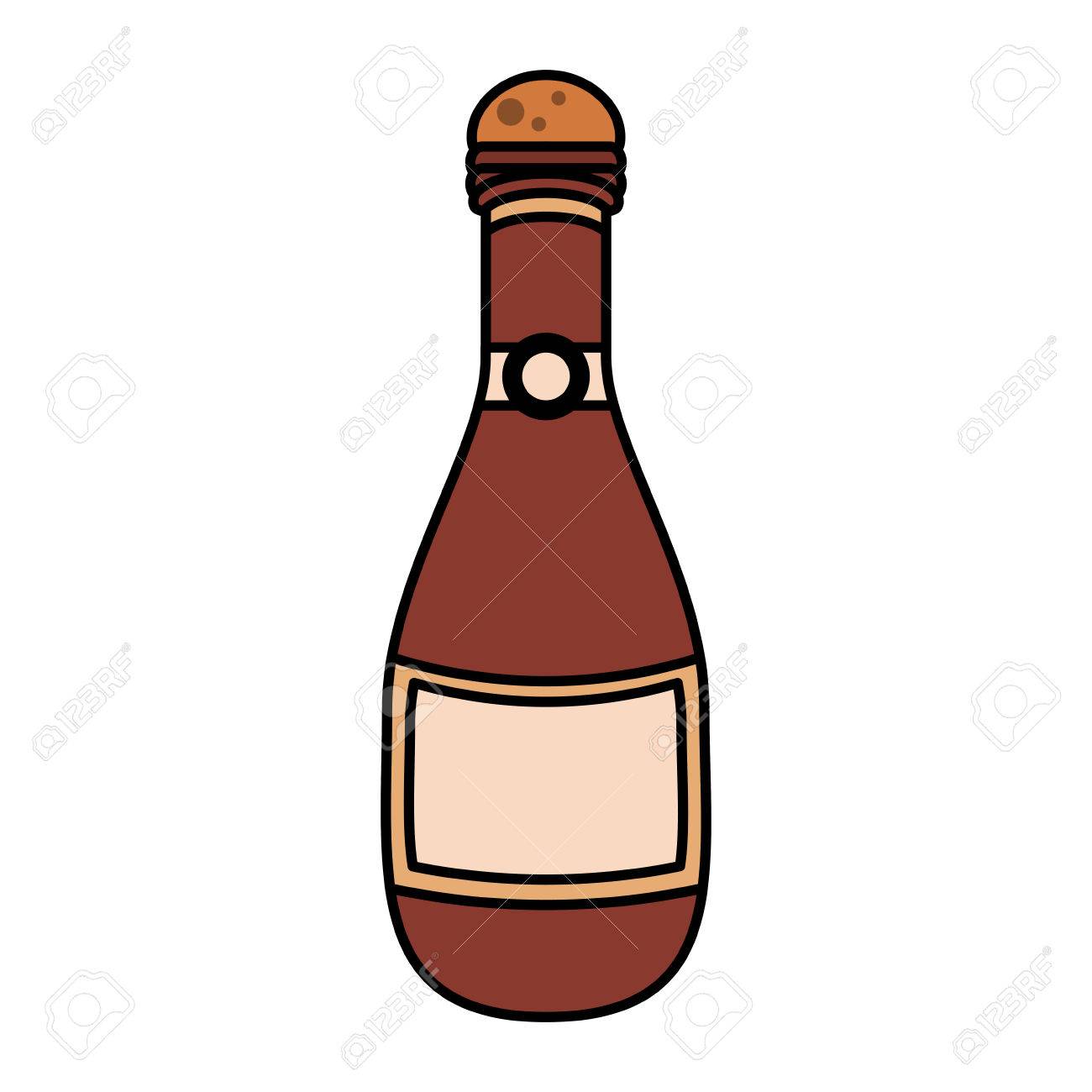 1300x1300 Champagne Bottle Icon Image Vector Illustration Design Royalty