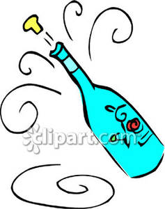 237x300 Champagne Bottle With The Cork Popping Off Royalty Free Clipart