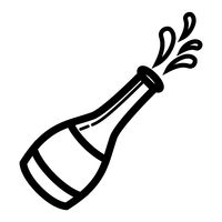 200x200 Champagne Bottle And Glass Vector Image