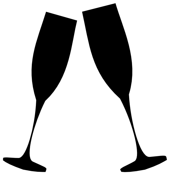 582x598 Champagne Glass Blk Amp Whte Clip Art