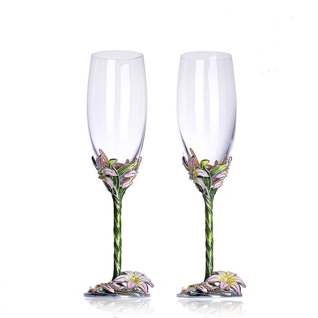 640x640 Wine Glasses Enamel Flowers Champagne Flutes Coupe Champagne