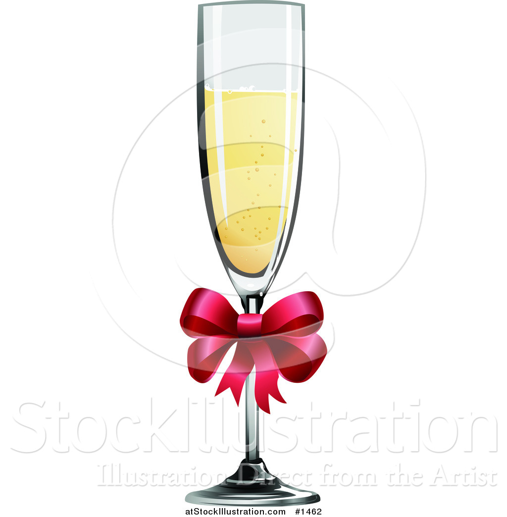 1024x1044 Vector Illustration Of A Tall Glass Champagne Flute With Bubbly