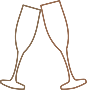 288x298 Champagne Glass Brown Clip Art